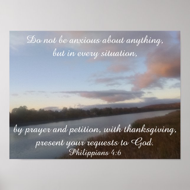 Poster Philippiens 4:6 Bible Écriture Lac Eau (Devant)