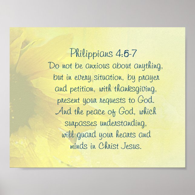 Poster Philippiens 4:7 La paix de Dieu gardera votre coeu (Devant)