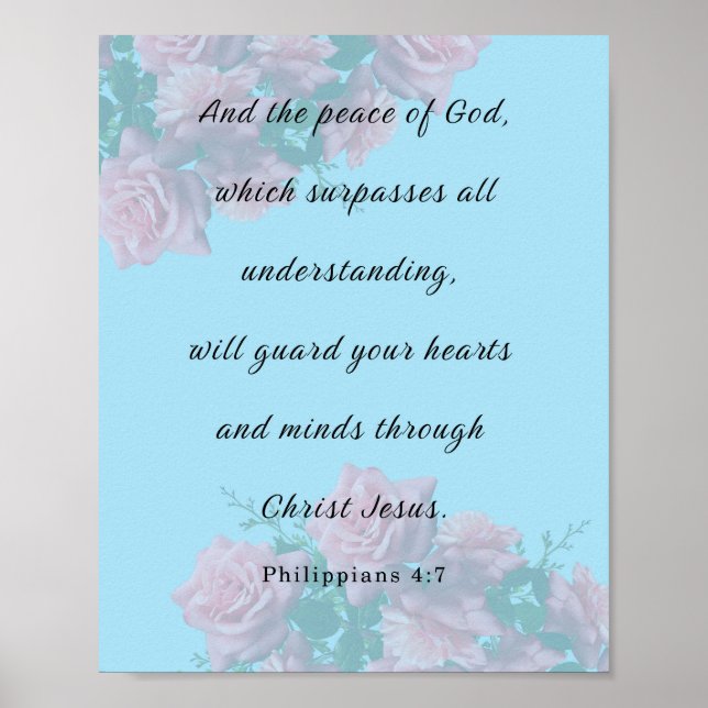 Poster Philippiens 4:7, Verse de la Bible (Devant)
