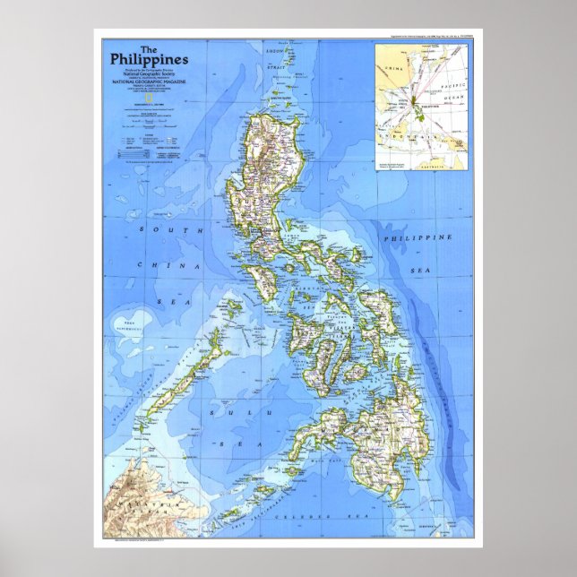 Poster " Philippines : 1986 Carte détaillée ... (Devant)