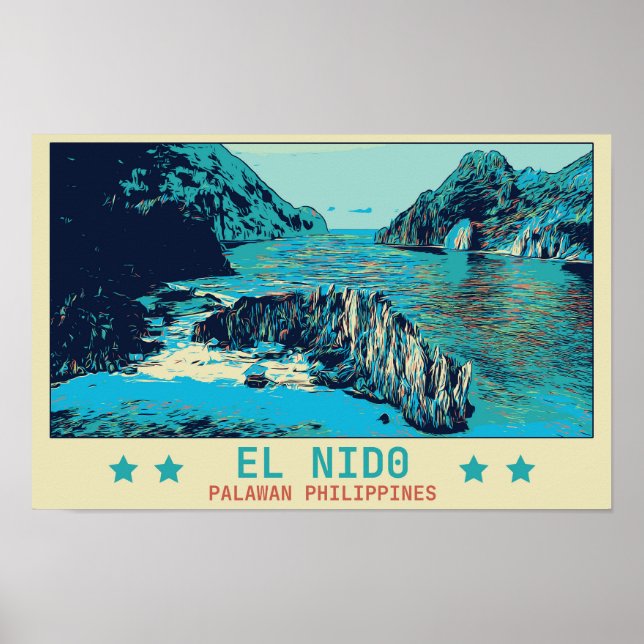 Poster Philippines, El Nido Palawan merveille de la natur (Devant)
