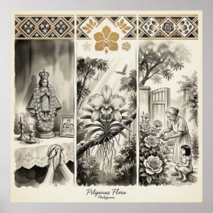 Poster Philippines Flore - Sampaguita · Waling-Waling · R