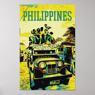 Poster Philippines, Jeepney surchargé