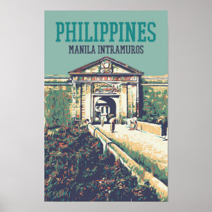 Poster Philippines, Manille Intramuros Fort de Santiago