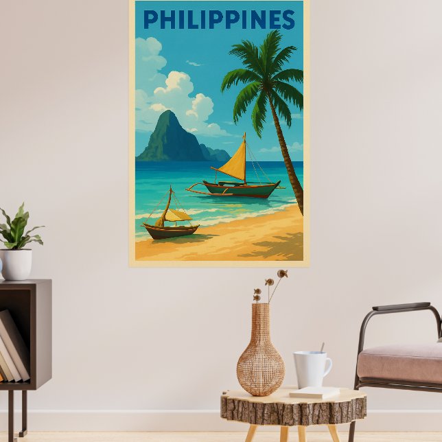 Poster Philippines Vintage Travel– Tropical Beach  (Salon 3)