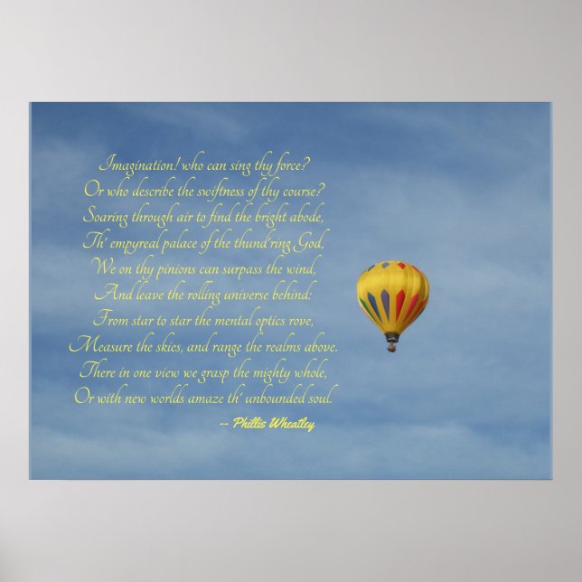 Poster Phillis Wheatley Imagination Hot Air Ballon Sky (Devant)