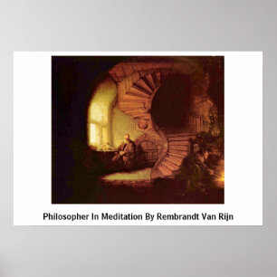 Poster Philosophe En Méditation De Rembrandt Van Rijn