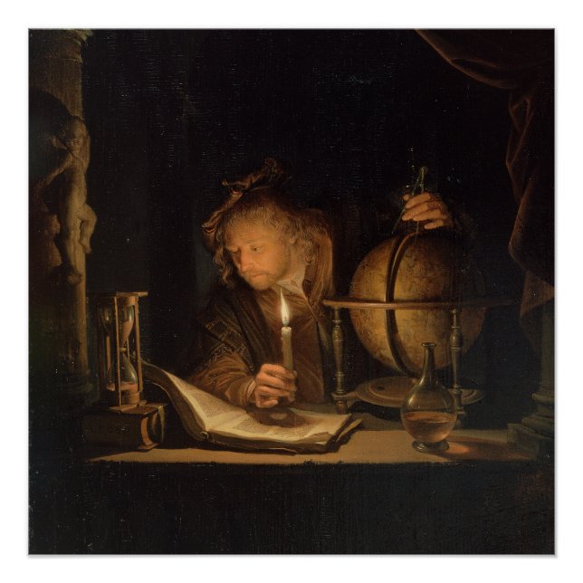 Poster Philosophe Étudier aux chandelles (Devant)