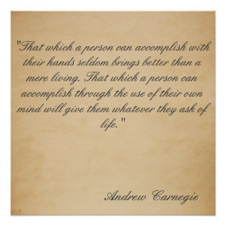 Poster Philosophie Andrew Carnegie Riches