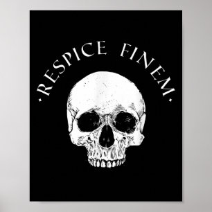 Poster Philosophie stoïque Respice Finem Crâne stoïcisme