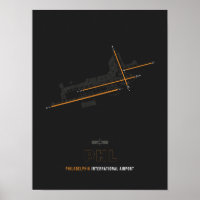 PHL - Philadelphie Airport Runway Diagram Art