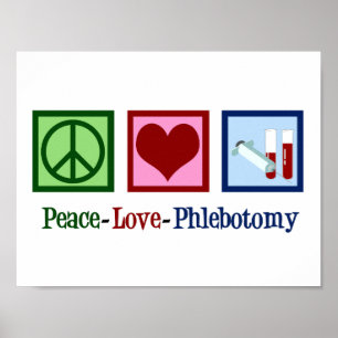 Poster Phlébotomiste Paix Amour Phlébotomie Cabinet