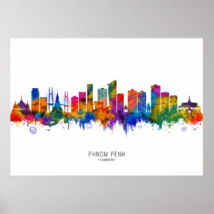 Poster Phnom Penh Cambodia Skyline