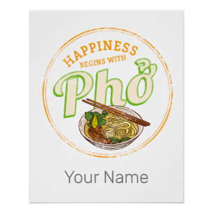 Poster Pho Soup Retro Street Food Vintage Gourmande Vietn
