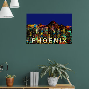 Poster Phoenix, Arizona en graffiti