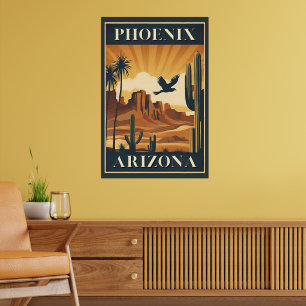 Poster Phoenix Arizona Retro Travel