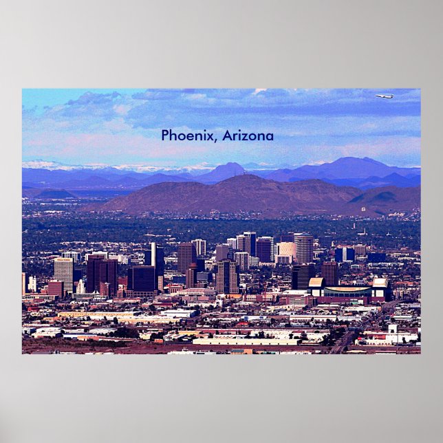 Poster Phoenix Arizona Skyline en journée (Devant)