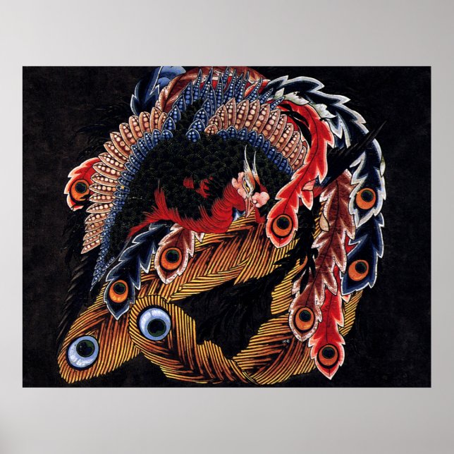Poster Phoenix, Hokusai (Devant)