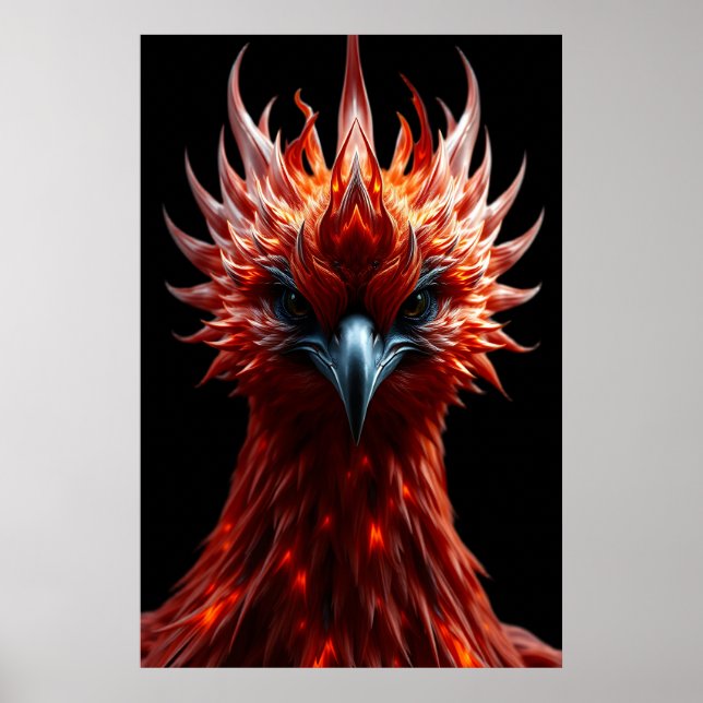 Poster 🔥 Phoenix Rising - Majestic Fire Bird Fantasy Art (Devant)