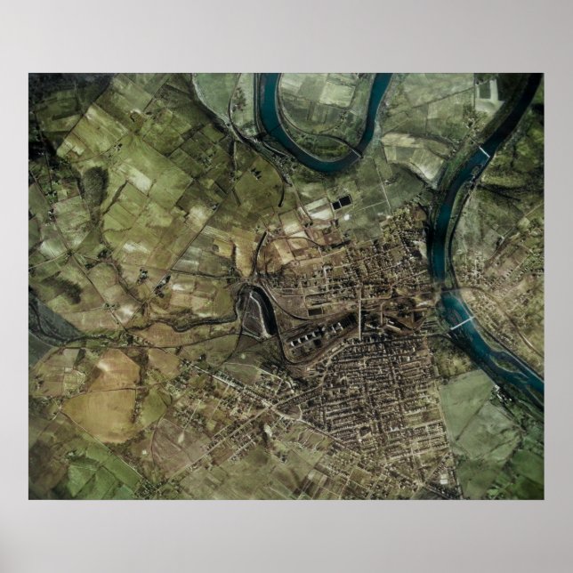 Poster Phoenixville Mont Clare 1937 Carte aérienne PA (Devant)