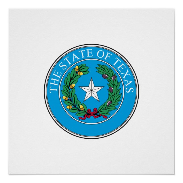 Poster Phoque du Texas, sceau de l'État américain (Devant)