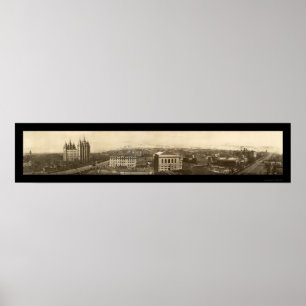 Poster Photo 1910 de Birdseye de temple mormon