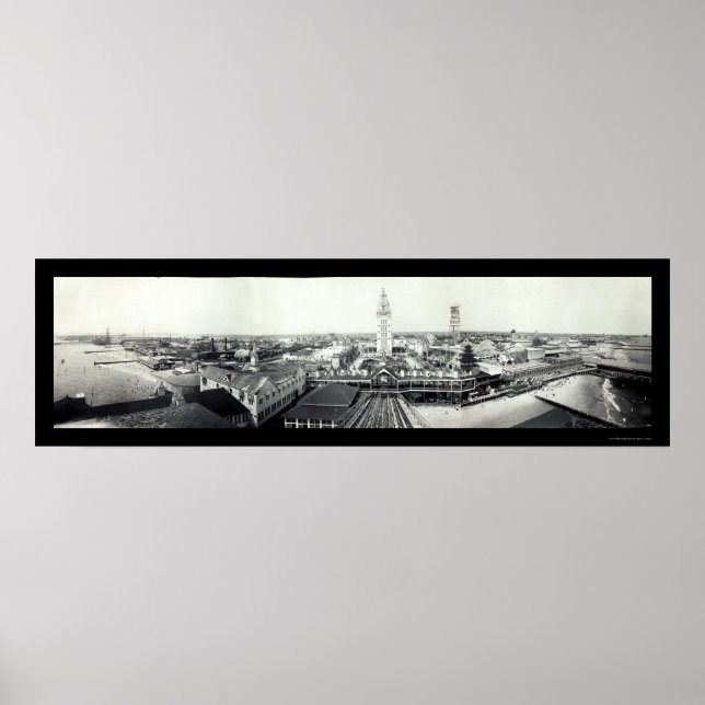 Poster Photo 1910 de l'île Coney (Devant)