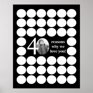 Poster Photo 40 Raisons pour lesquelles nous vous aimons 