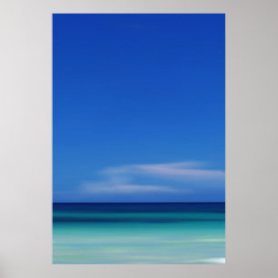 Poster Photo Abstraite bleu mer des Caraïbes