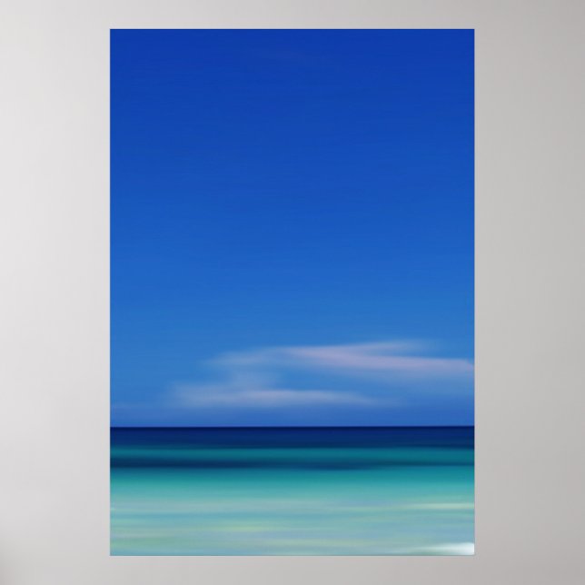 Poster Photo Abstraite bleu mer des Caraïbes (Devant)