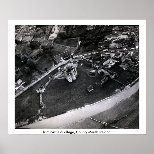 Poster Photo aérienne du château de Trim, Meath Irlande (Devant)