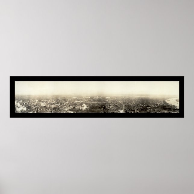 Poster Photo aérienne Washington DC 1912 (Devant)