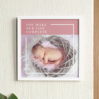 Photo bébé mignonne moderne | Rose et blanc | Devi