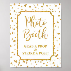 Poster Photo Booth Grab a Prop Strike a Pose Gold Sign