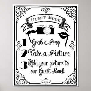 Poster PHOTO BOOTH livre d'invité mariage ou signe de fêt