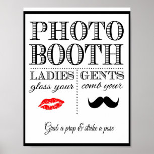 Poster PHOTO BOOTH  panneau mariage ou fête