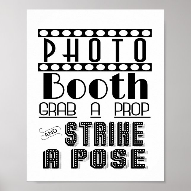 Poster PHOTO BOOTH  panneau mariage ou fête (Devant)