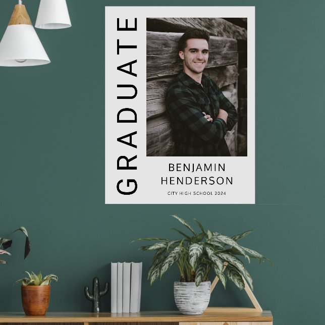 Poster Photo Boy moderne 2023 Faire-part de graduation (Salon 1)