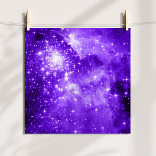 Poster Photo céleste teintée d'étoiles violettes