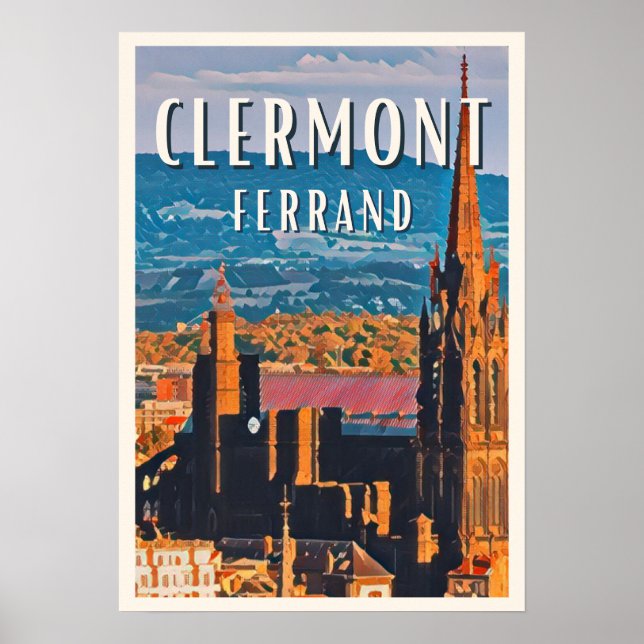 Poster Photo Clermont-Ferrand Vintage (Devant)