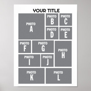 Poster Photo Collage 12 mise en page photo