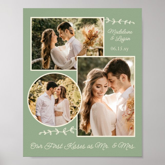 Poster Photo Collage Mariage Couple Personnalisé M. Mme S (Devant)