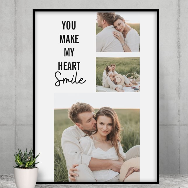Poster Photo Collage moderne Couple & Citation romantique (Créateur téléchargé)
