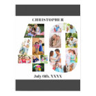 Photo Collage Numéro 40 Personnalisé 40e anniversa