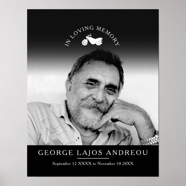 Poster Photo commémorative - coutume funéraire de moto (Devant)