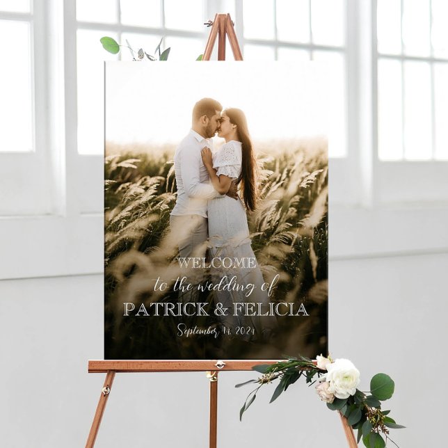 Poster Photo d'accueil de mariage moderne et élégante (Créateur téléchargé)
