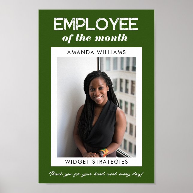 Poster Photo d'appréciation personnalisée de l'employé du (Devant)