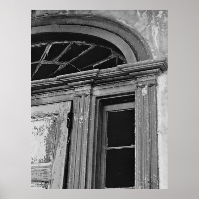 Poster Photo d'architecture - Porte de la maison abandonn (Devant)