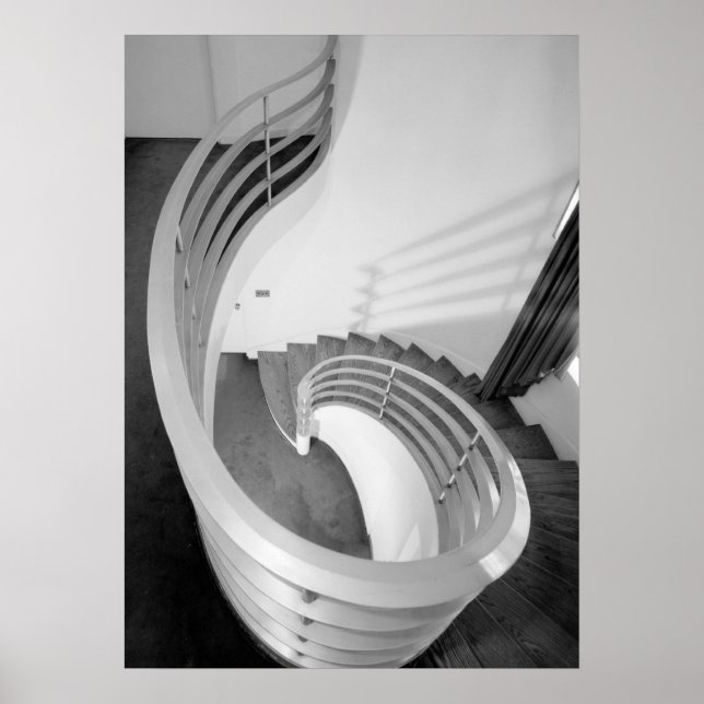 Poster Photo d'architecture - Salle d'escalier elliptique (Devant)