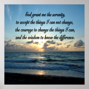 POSTER PHOTO DE BEAUTIFUL SERENITY PRAYER OCEAN